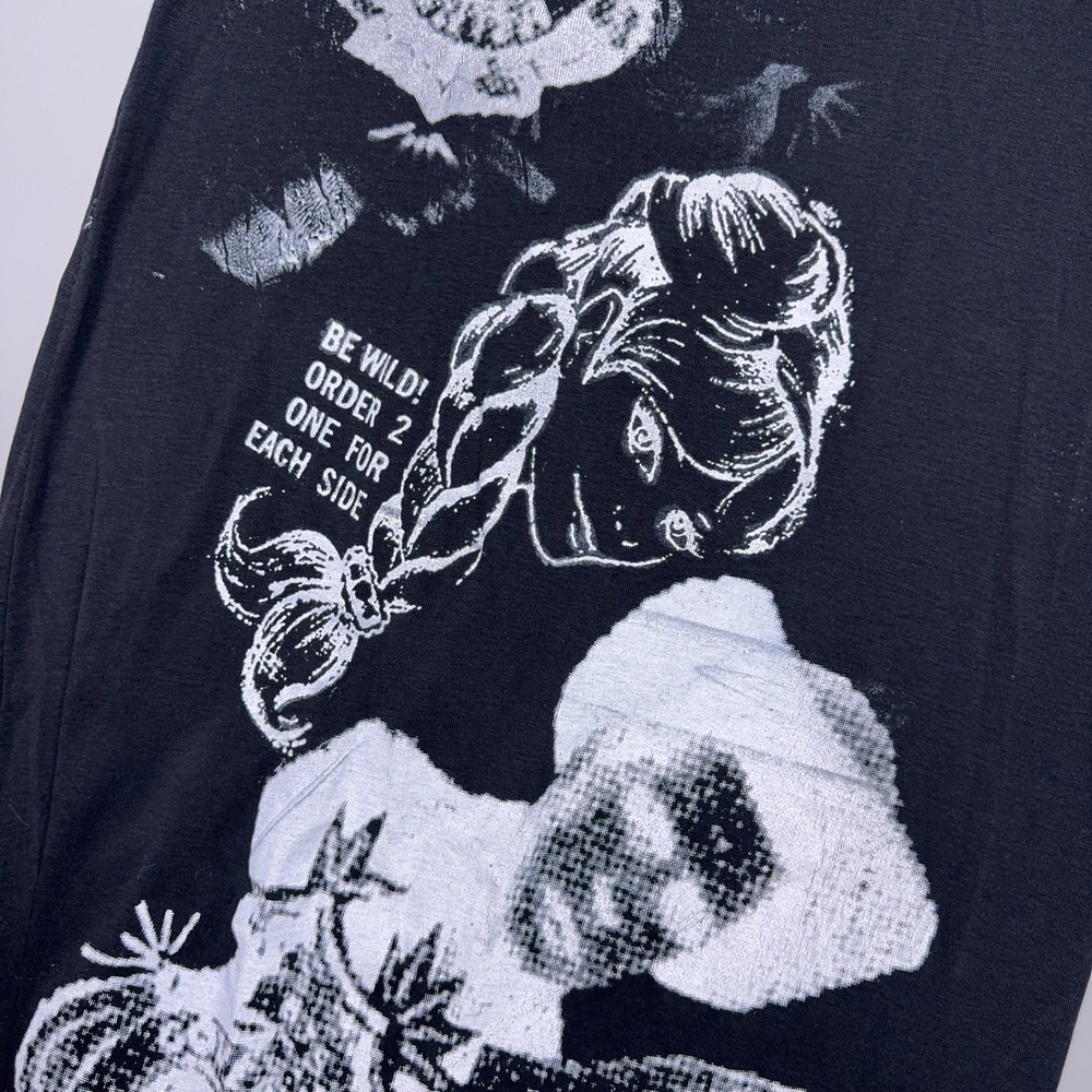 Maggie Ward Graphic Print Maxi Dress Womens Size Large Y2K Black Grunge - Picture 3 of 9